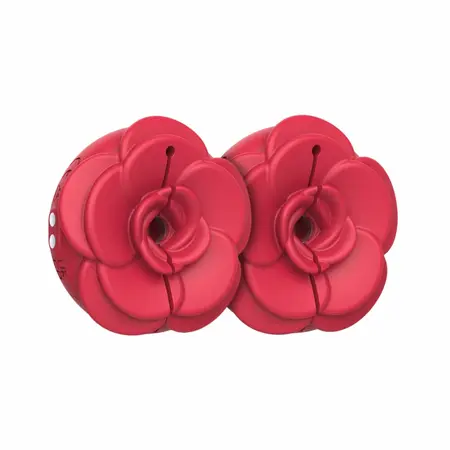 Teazers Vibrating Silicone Nipple Clamps Red - Adjustable & Rechargeable