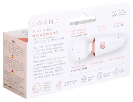 le Wand Mini Microwand White kompaktni punjivi masažer 10cm