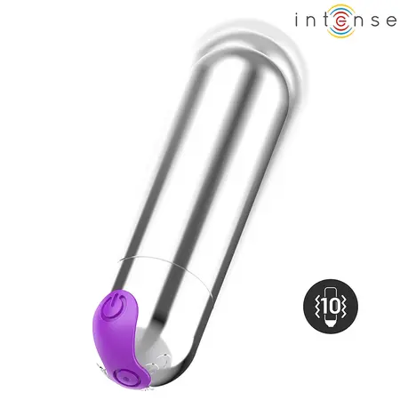 INTENSE Karen Mini punjivi vibrirajući metak u srebrnoj boji, kompaktni stimulator sa 10 modova vibracije