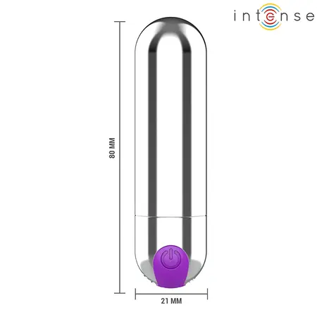 INTENSE Karen Mini punjivi vibrirajući metak u srebrnoj boji, kompaktni stimulator sa 10 modova vibracije