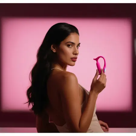Lovense Lush roze interaktivni intimni stimulator sa upravljanjem preko aplikacije i svetlećim repićem