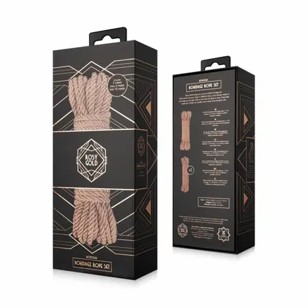 Rosy Gold set konopaca elegantni luksuzni bondage konopci 8m mekana vlakna zlatna boja
