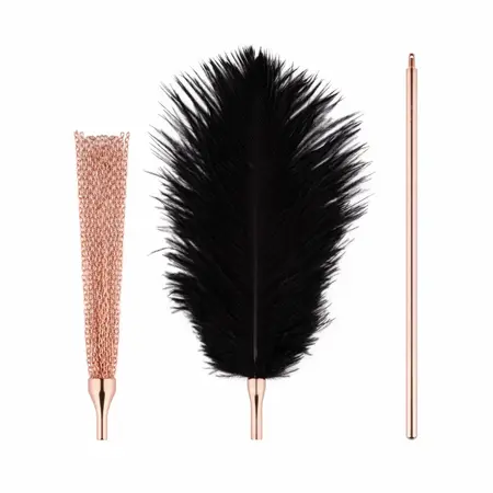 Rosy Gold Feather Tickler & Whip luksuzni 2 u 1 dodatak u boji ružičastog zlata