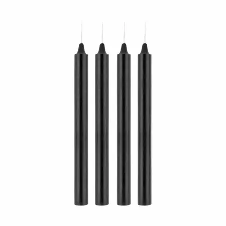 Rosy Gold Seduction Candle Set Black - Elegant Drip Candles, 4 pcs