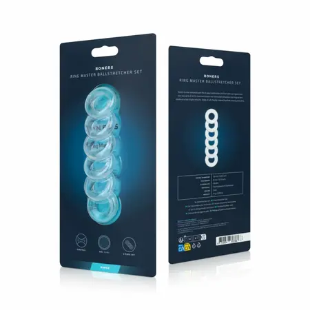 Boners Ring Master Modular Silicone Ballstretcher Set 6 pcs Black