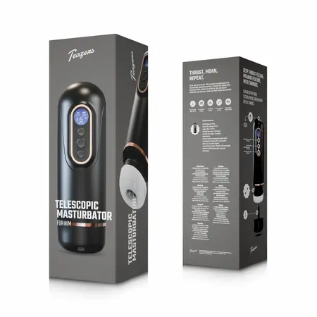 Teazers Telescopic Intimate Machine Black - Multi-Function Heating System