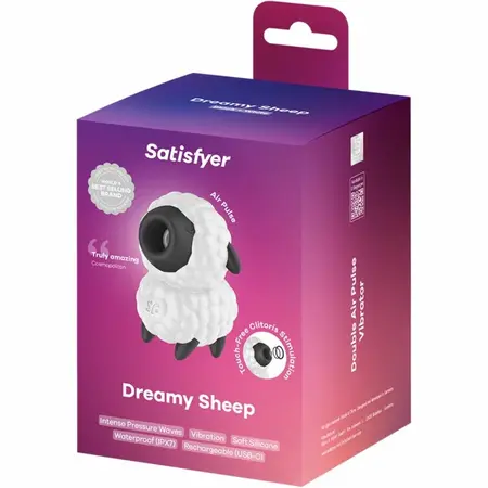 Satisfyer Dreamy Sheep intimni stimulator sa talasima pritiska i vibracijom, silikon, beli