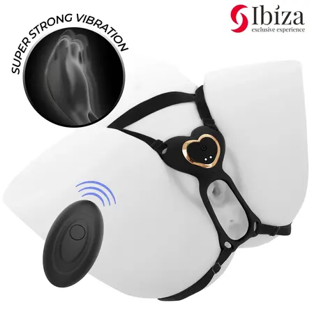 Ibiza Heart Panty Intimate Device with Remote, Adjustable, Pink, 135 mm