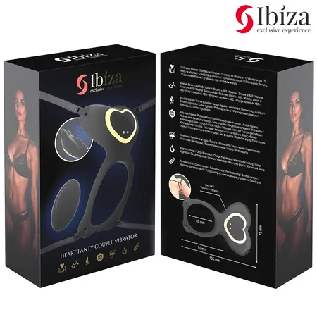 Ibiza Heart Panty Intimate Device with Remote, Adjustable, Pink, 135 mm