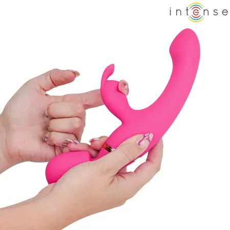 Intense Winona dvostrani vibrator rabbit i wand, silikon, 245mm, roze
