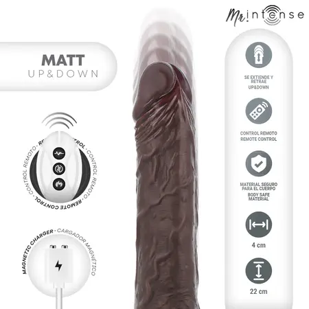 Dreamlove MR INTENSE Matt silikonska intimna mašina sa pokretima gore i dole, dužine 22 cm i sa daljinskim upravljačem