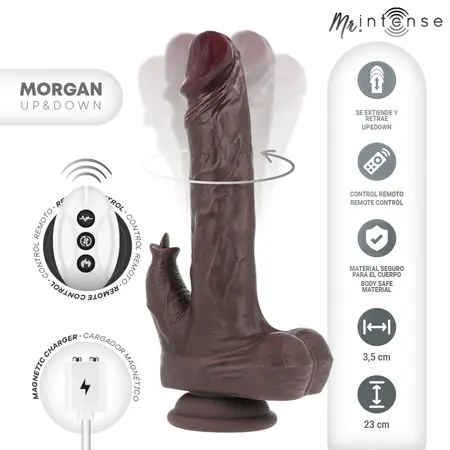 MR INTENSE Morgan intimni sistem sa daljinskim upravljanjem, 23 cm, crni silikon