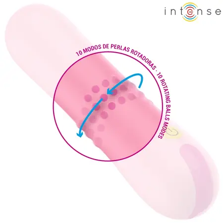 INTENSE Barbara Rolling Ball unutrašnji masažer, 10 modova, USB, roze