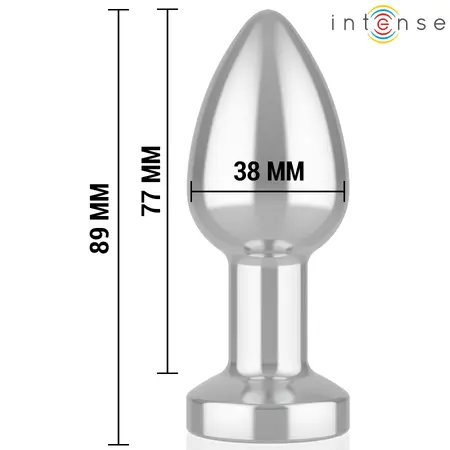 Intense vibrirajući metalni plug M sa LED svetlima i daljinskim upravljačem