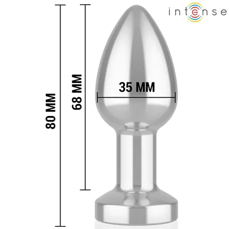 INTENSE Metal Plug S, vibrirajući model sa LED bazom i daljinskim upravljačem, srebrni