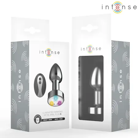INTENSE Metal Plug S, vibrirajući model sa LED bazom i daljinskim upravljačem, srebrni