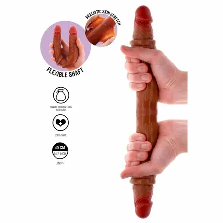 ToyJoy Get Real silikonski dvostrani intimni stimulator Caramel 40cm