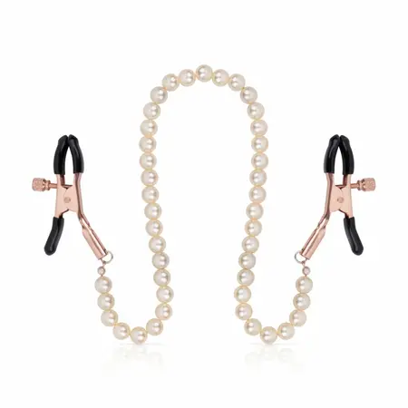 Rosy Gold Pearls podesive štipaljke za bradavice sa dekorativnim lančićem