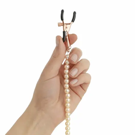 Rosy Gold Pearls podesive štipaljke za bradavice sa dekorativnim lančićem