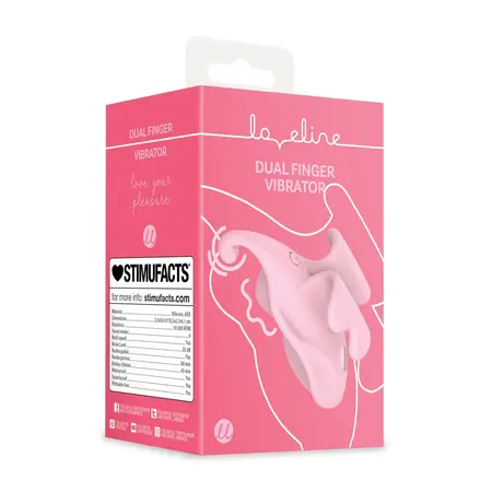 Loveline Dual Finger Vibrator Pink, kompaktni silikonski model