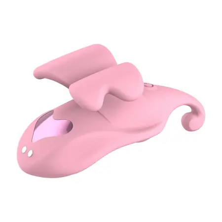 Loveline Dual Finger Vibrator Pink, kompaktni silikonski model