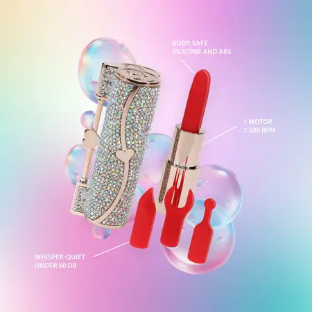 Loveline Sparkle iridescentni vibrator u obliku ruža sa 4 nastavka