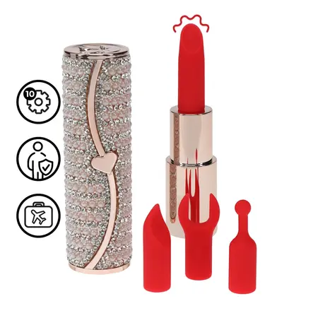 Candy Lipstick Vibe Pink - Kompaktni Model sa 4 Dodatka, Lancić i Kutija