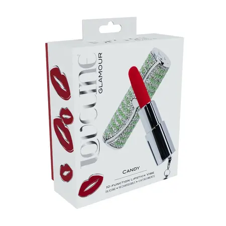 Loveline Candy Lipstick zeleni set intimnih masažera sa 4 silikonska nastavka