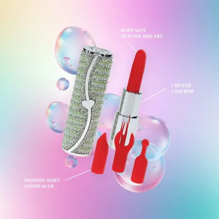 Loveline Candy Lipstick zeleni set intimnih masažera sa 4 silikonska nastavka