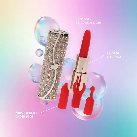Loveline Tiffany intimni stimulator u obliku karmina sa 4 nastavka roze