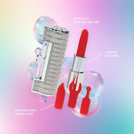 Loveline Angel Lipstick Multi-Attachment Vibrirajući Uređaj Prozirni