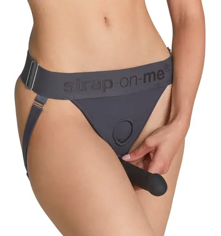 Strap-on-me Unique Harness Grey, podesivi mikrofiber, univerzalna veličina