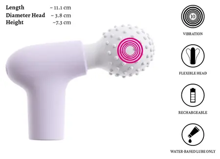 beau coeur RIONEX mini masažer kompaktni silikon 10 modova roze