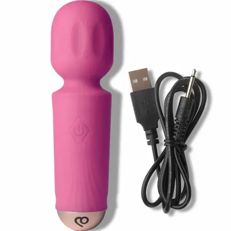 Rocks Off Mini punjivi vibrator masažer sa 16 modova u prelepoj roze boji božura