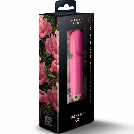 Rocks Off Mini punjivi vibrator masažer sa 16 modova u prelepoj roze boji božura