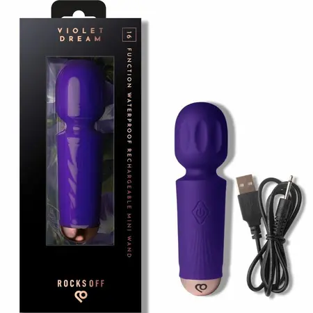 Rocks Off Mini punjivi masažer sa 16 modova Violet Dream, kompaktni aparat za masažu