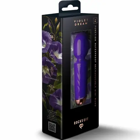 Rocks Off Mini punjivi masažer sa 16 modova Violet Dream, kompaktni aparat za masažu
