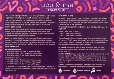 You & Me French Edition - Couple’s Game with 90 Activity Cards