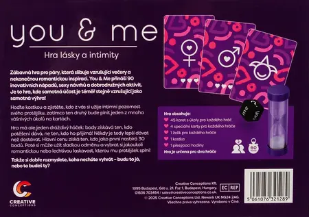 You & Me Czech Edition Couple's Game - 90 Activity Cards, Board Set