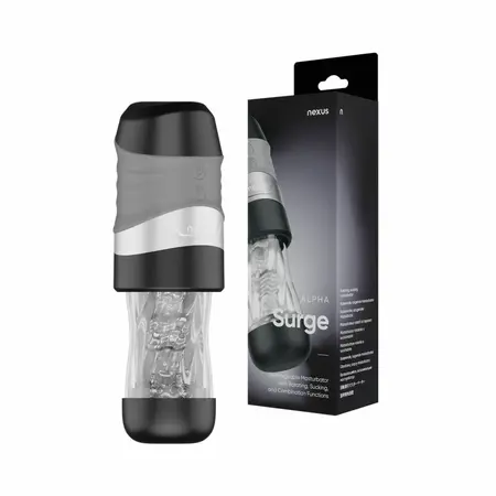 Nexus Alpha Surge Rotating & Suction Intimate Machine Black