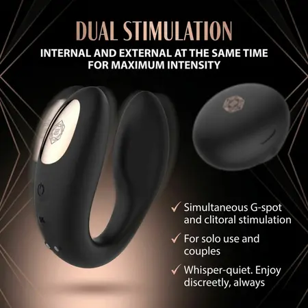 Rosy Gold C-Shape Black, višezonski vibrator sa luksuznom kutijom za punjenje