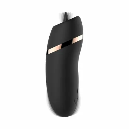 Rosy Gold Licking Stimulator Black sa premium kutijom za punjenje, kompaktni dizajn