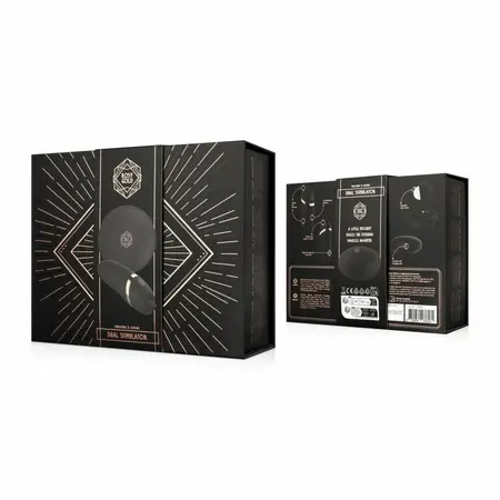 Rosy Gold Licking Stimulator Black sa premium kutijom za punjenje, kompaktni dizajn