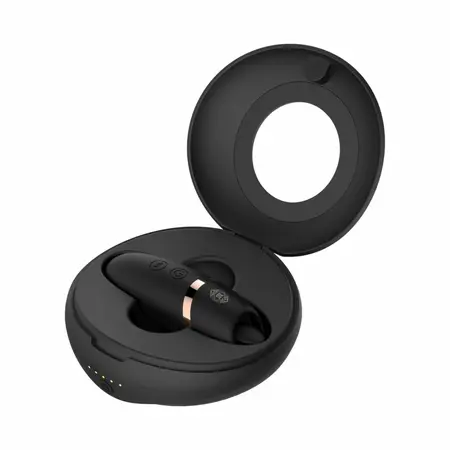 Rosy Gold Licking Stimulator Black sa premium kutijom za punjenje, kompaktni dizajn