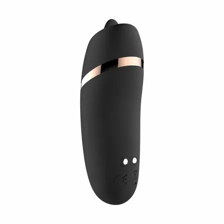 Rosy Gold Licking Stimulator Black sa premium kutijom za punjenje, kompaktni dizajn