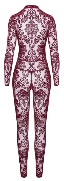 Noir Handmade Kink Royal bodi bordo crveni XL sa plišanim printom