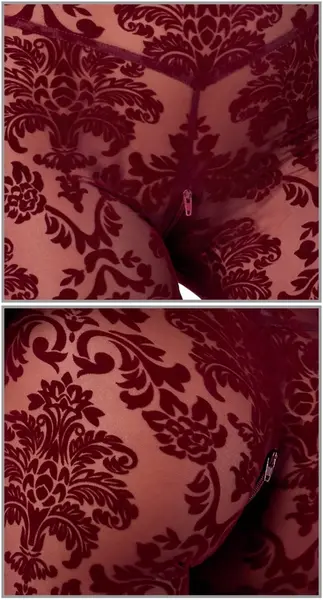 Noir Handmade Kink Royal crveni plišani kombinezon dugih rukava S