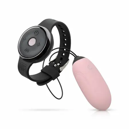 LUV EGG Pink bežični silikonski intimni stimulator sa daljinskim upravljačem u obliku sata