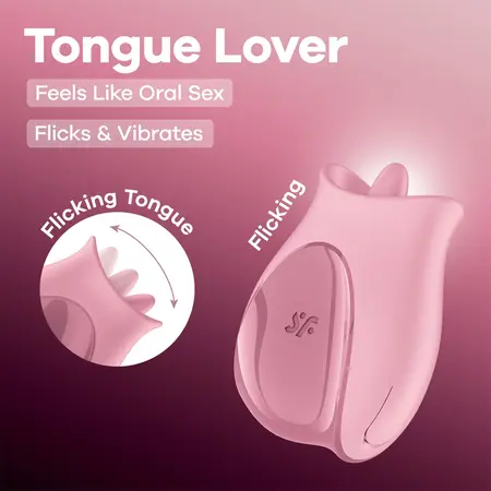 Satisfyer Tongue Lover Pink - Flickering Silicone Intimate Device USB-C
