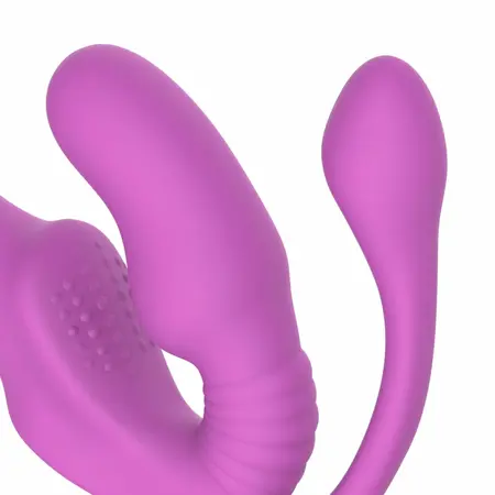 Teazers Strapless Pink intimni sistem sa duplim čepom i daljinskim upravljačem